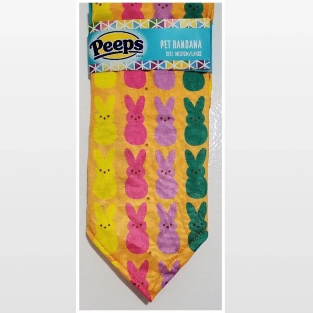 New Pet Dog Bandana With Colorful Peeps Bunnies